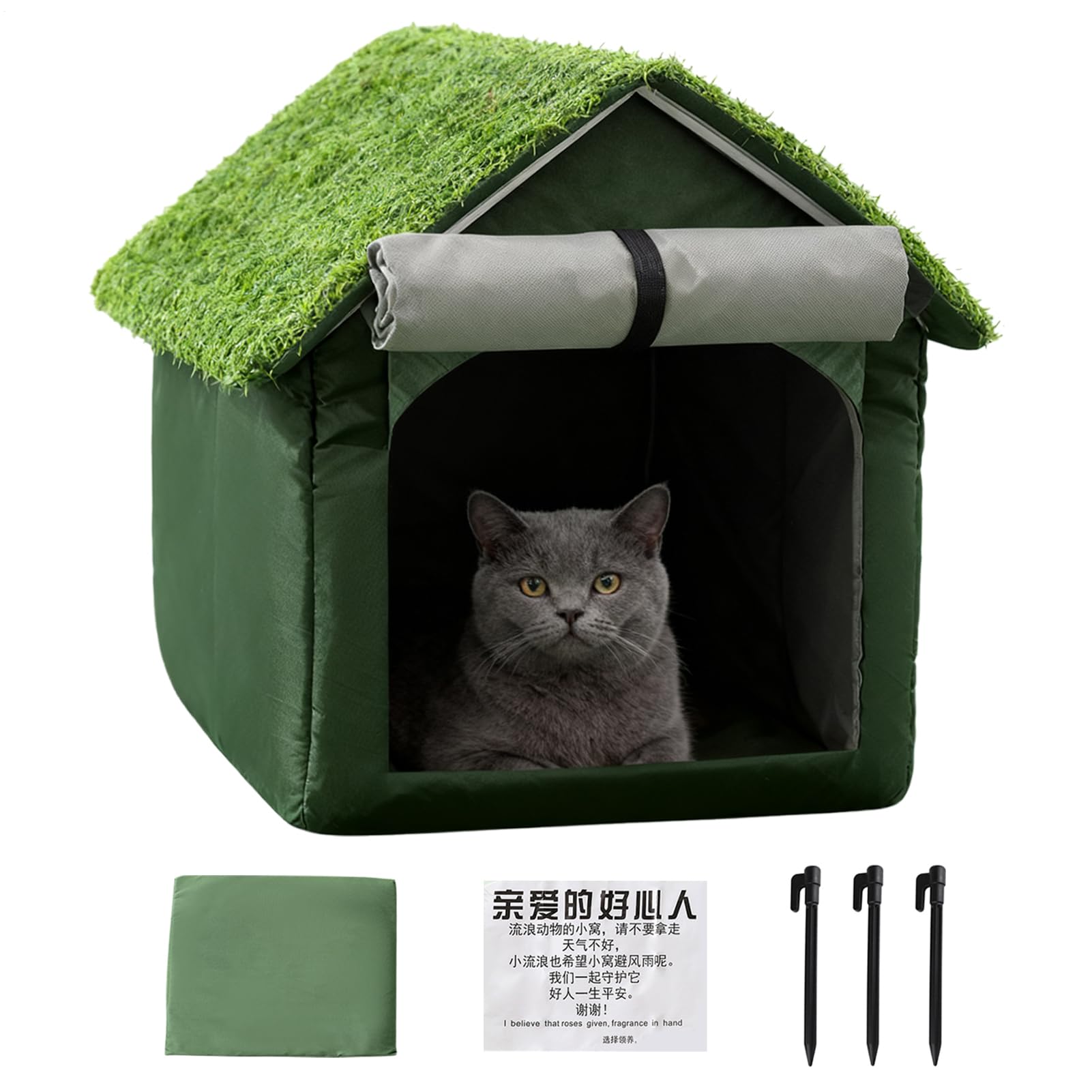 Zewnętrzny Domek Dla Kotów Antypoślizgowe Legowisko z Dnem