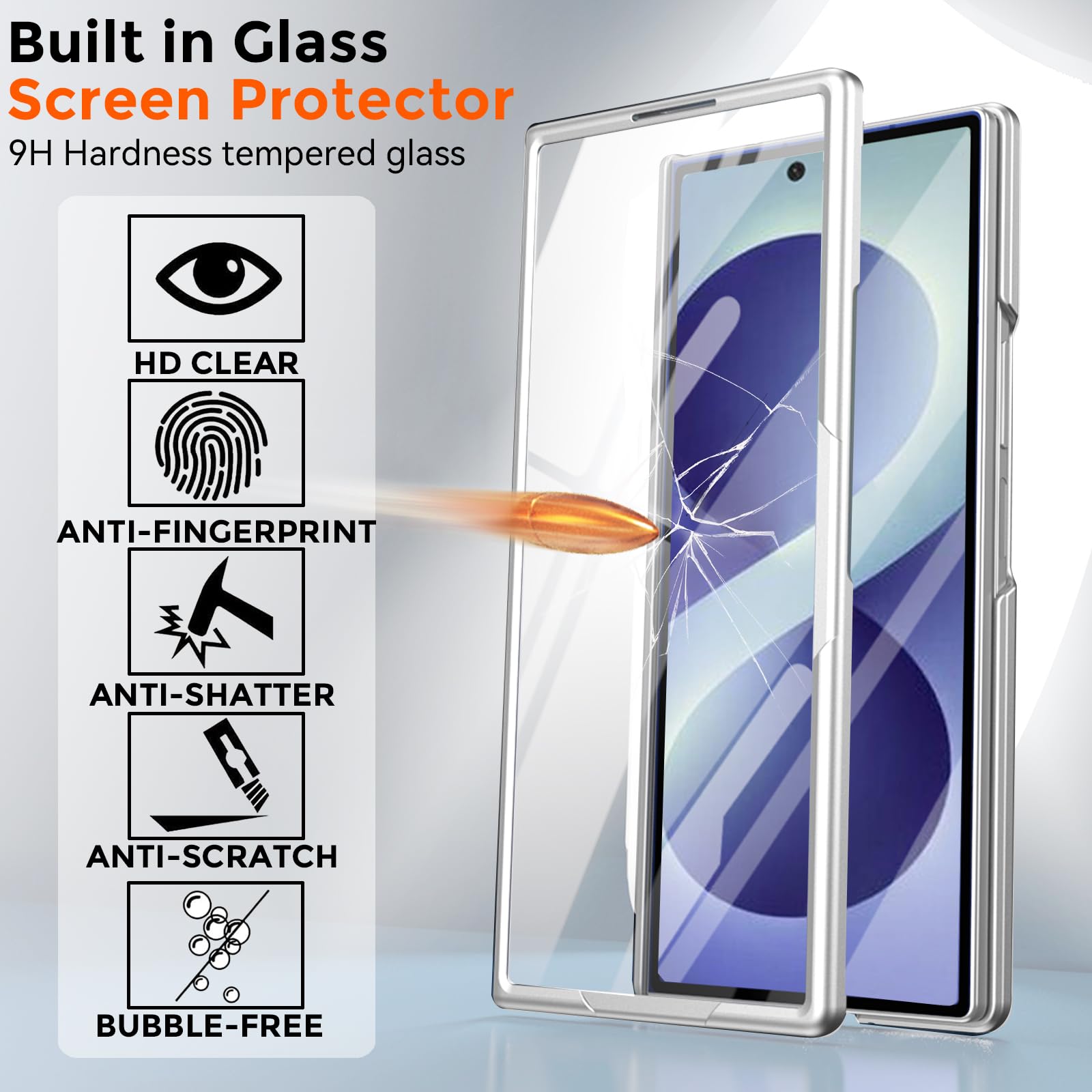 Custodia per Samsung Galaxy Z Fold 8 con portapenne e pennino capacitivo, compatibile con Magsafe anello di rotazione magnetico con cavalletto protezione dello schermo copertura completa