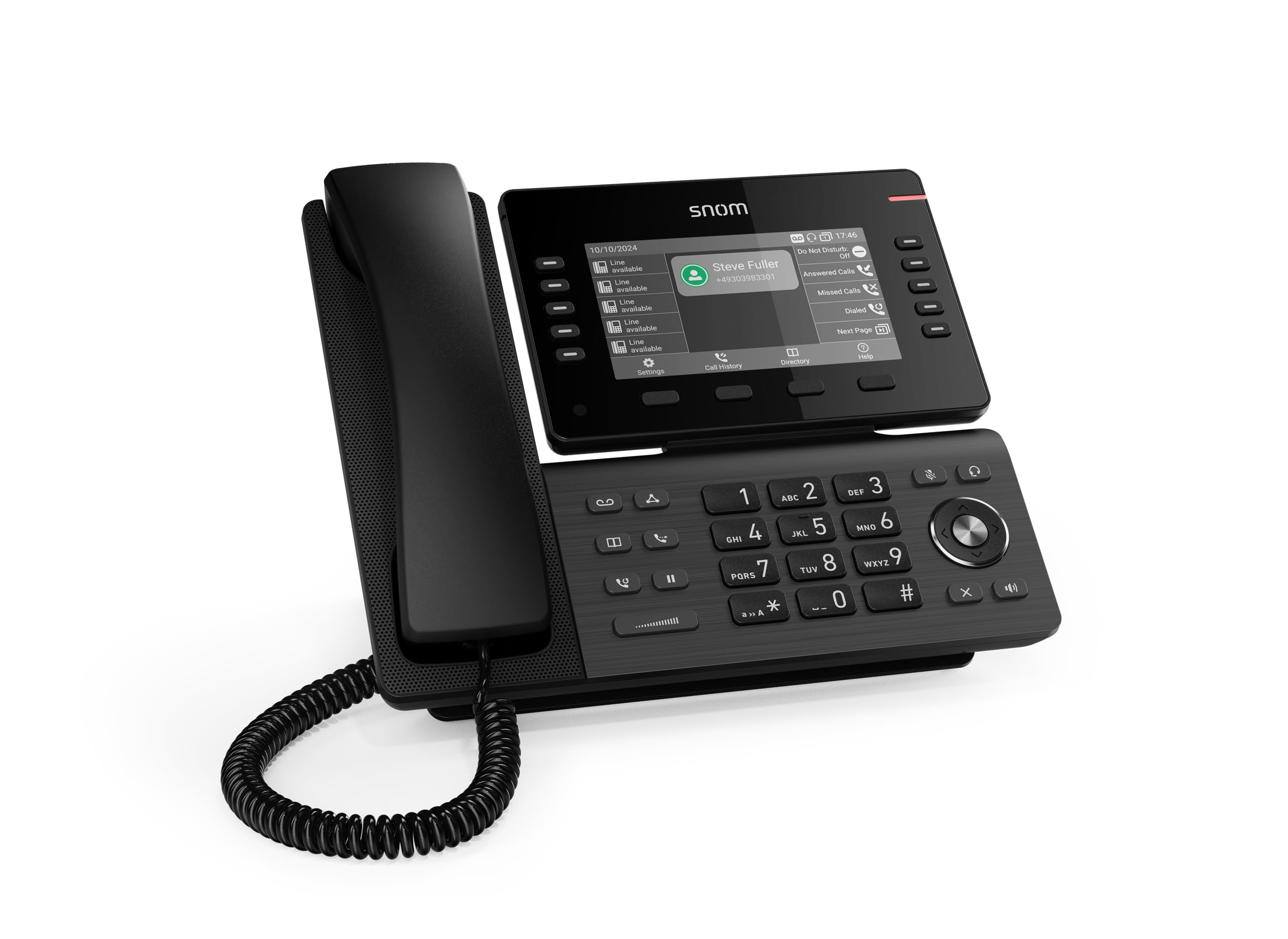 Snom D815W Telefono da scrivania wireless - Display a colori IPS da 5", 10 tasti funzione, Wi-Fi dual-band - Telefono VoIP professionale per aziende e uffici, compatibile con sistemi telefonici comuni