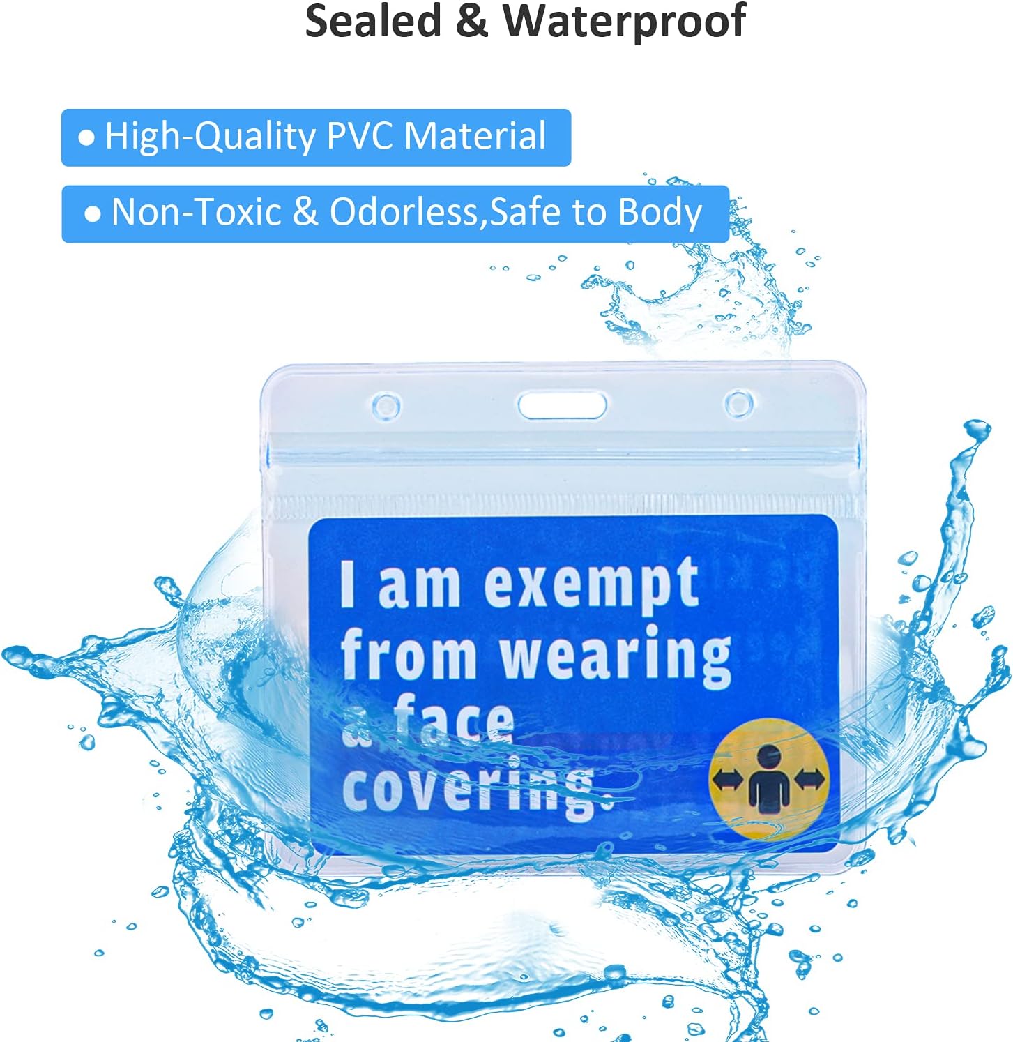 2 Set Exemption Lanyard with Exemption Card and Card Holders, Mask