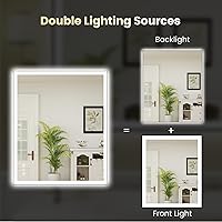 Vista 171 de WTTY LED Bathroom Mirror 32"x32" with Backlit and Front Light,Stepless Dimmable LED Mirror for Bathroom,Anti-Fog Lighted Bathroom Vanity Mirror