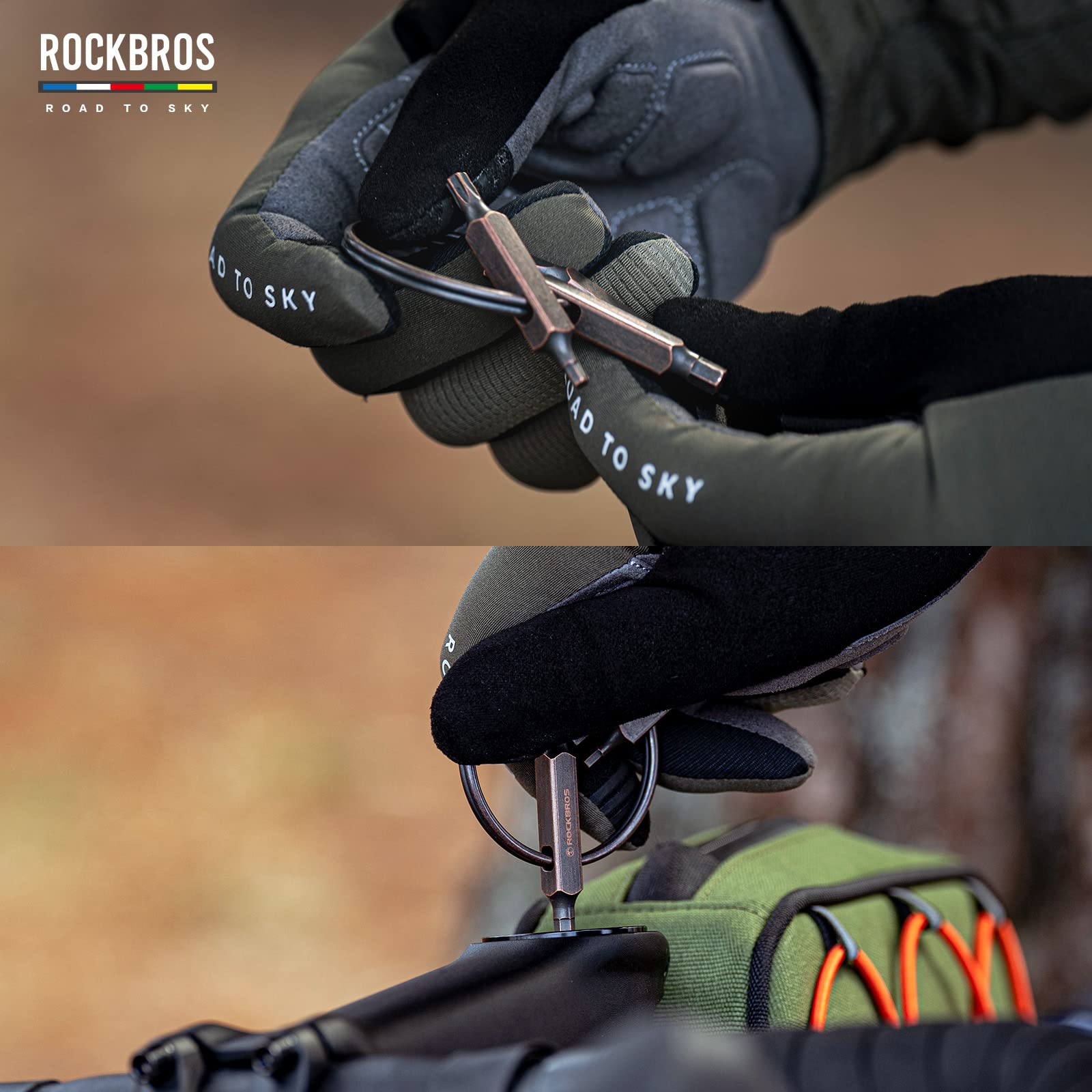ROCKBROS Road to Sky Herramientas de Reparación de Bicicleta Multifunción como Llavero Portátil Mantenimiento Herramientas para MTB Bicicleta Carretera