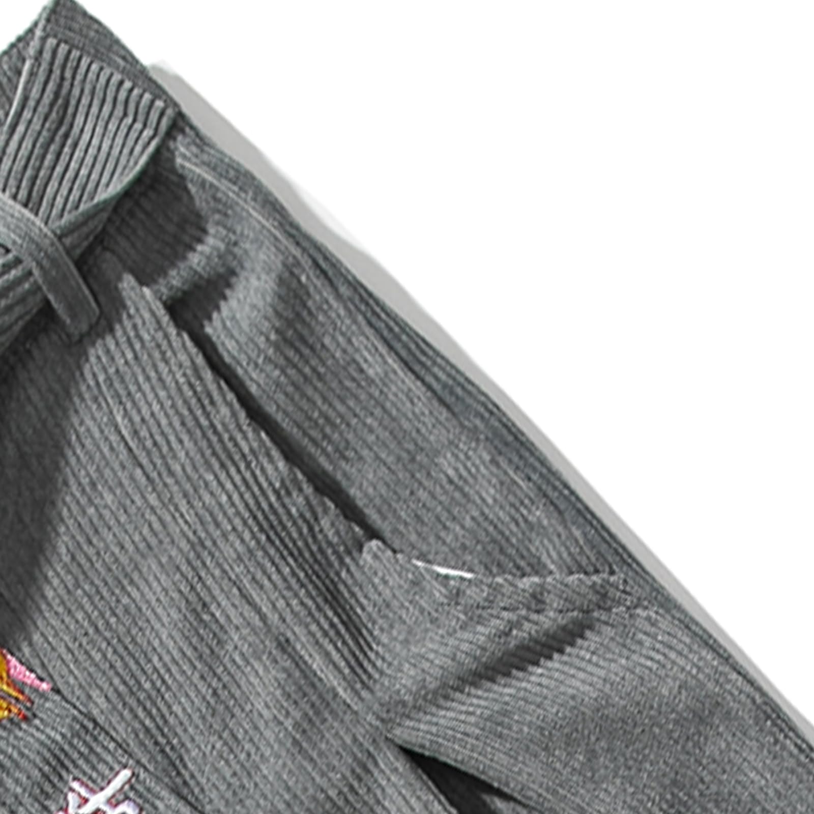 GURUNVANI Pantaloni da uomo in velluto a coste larghi con coulisse pantaloni cargo vintage