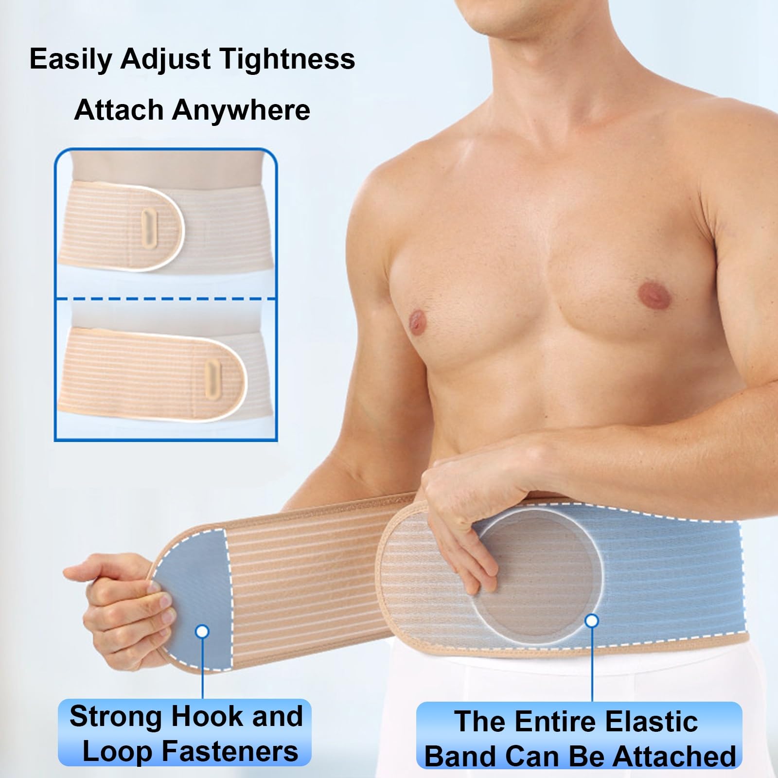 Fascia Ernia Ombelicale per Uomo E Donna, Fascia Addominale Contenitiva con Cuscinetto di Compressione Ventilato per la Pressione Addominale, Delicata sulla Pelle(Pink,Large)