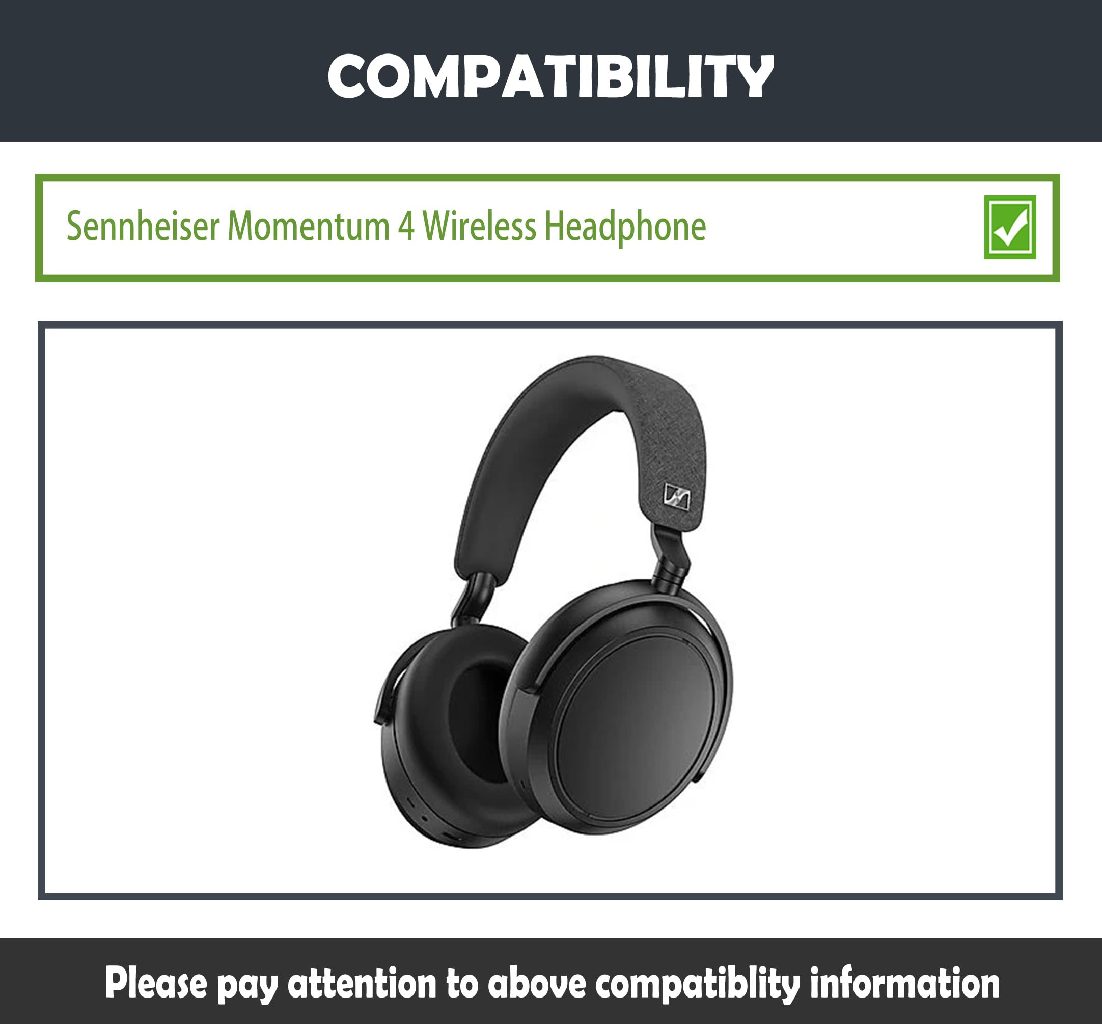 SOULWIT Cuscinetti Auricolari In Pelle Di Proteina Per Sennheiser Momentum 4 – Ricambio Over-Ear Con Schiuma Ad Alta Densità Per Isolamento Acustico