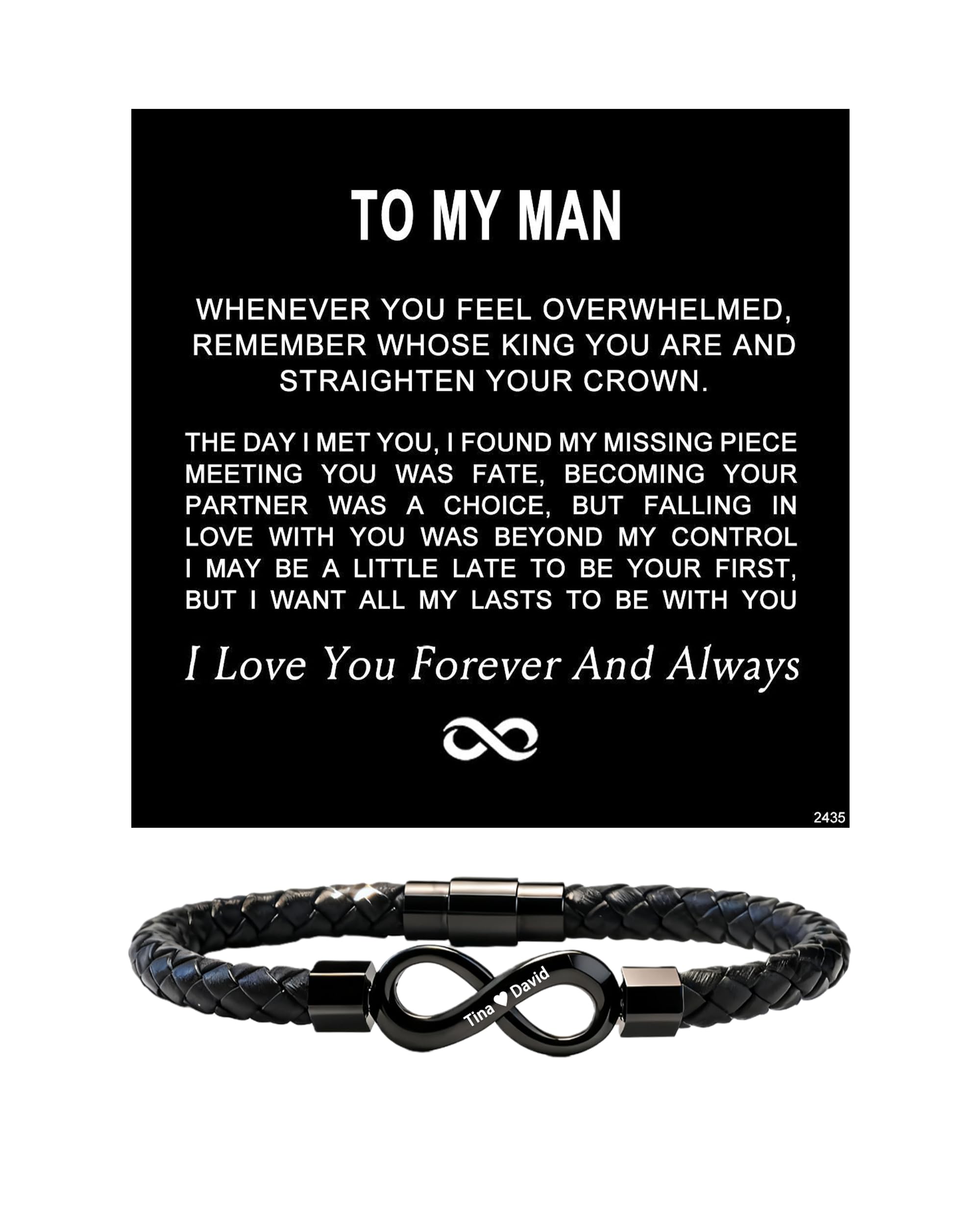 Amazon.com: ziella To My Man,Personalized Dual Name Infinity