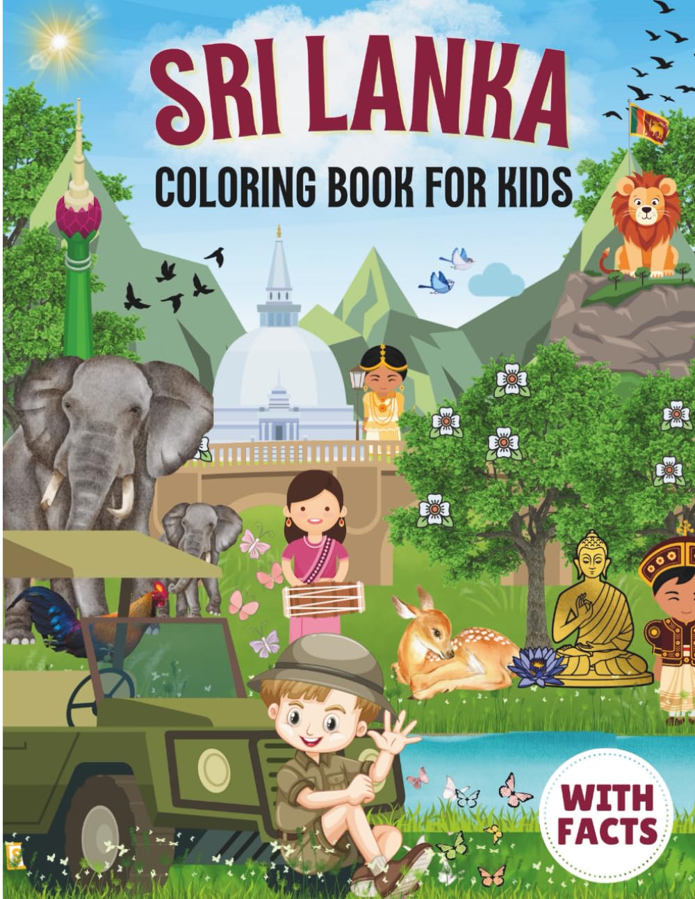 Srilanka Coloring Book for kids with facts