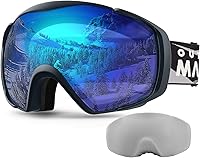 Vista 34 de OutdoorMaster Gafas de esquí con cubierta, gafas de nieve para snowboard OTG antivaho