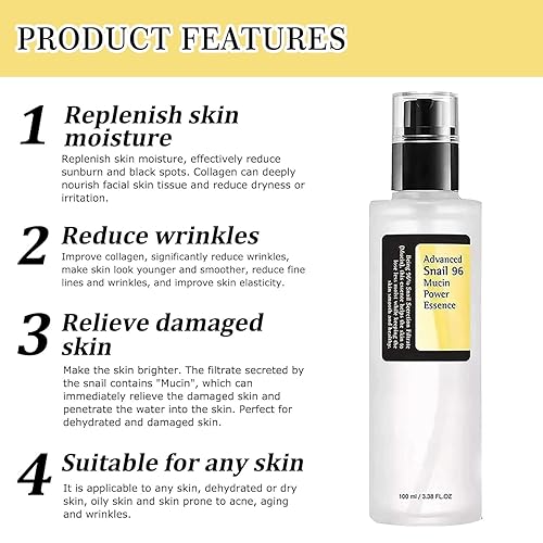 Miniatura 5 de Paquete de 2 Advanced Snail 96% Mucin Power Essence, 3.38 onzas líquidas de suero de mucina secreto de caracol para el cuidado de la piel (paquete