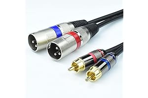 Enhance Audio Signals: Dual RCA Male to Dual XLR Male Cable