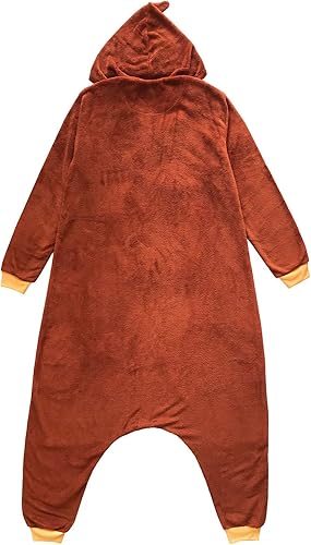 Miniatura 7 de Donkey Kong - Disfraz de microforro polar para adultos, traje de unión Kigurumi, traje de pijama de una pieza, Rojo