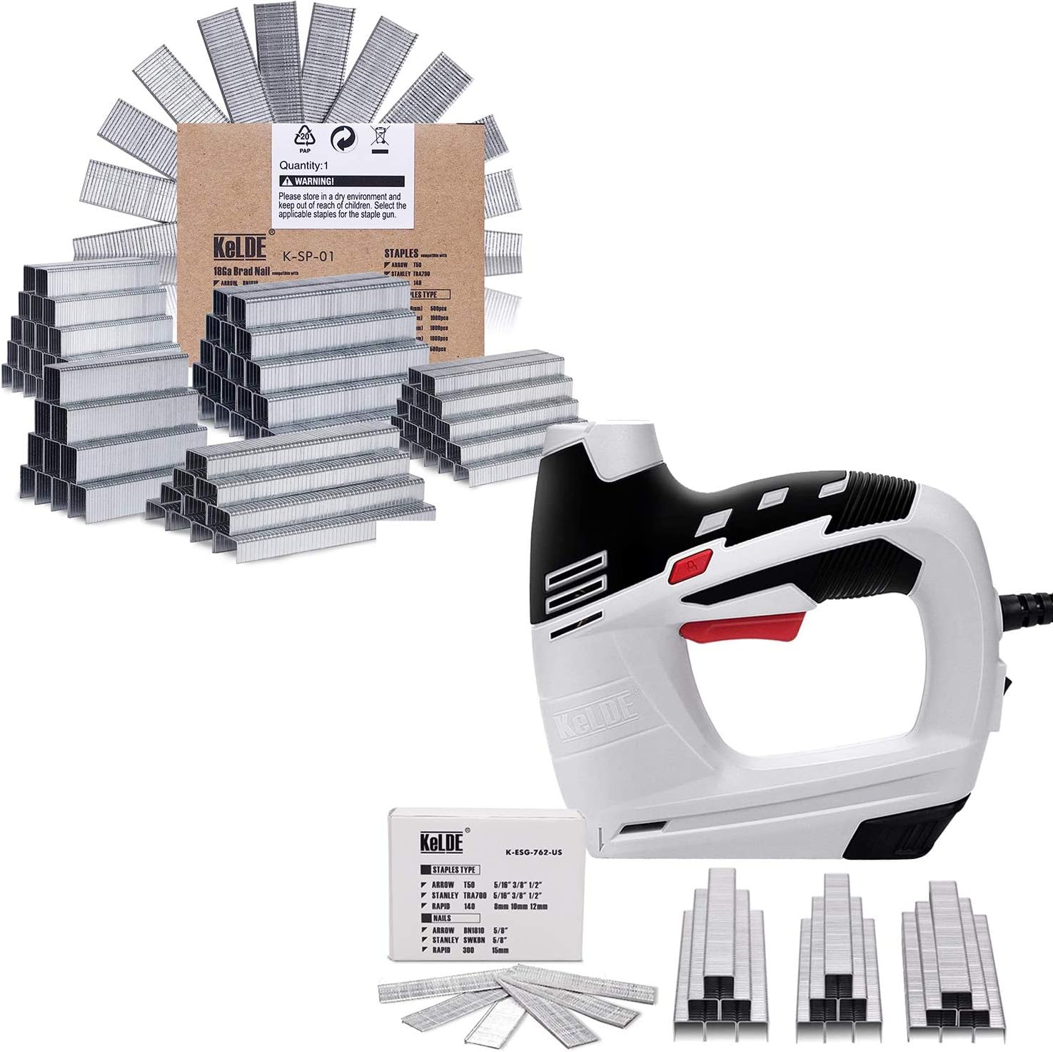 KeLDE Staple Gun With 5000pcs Stapler Kit