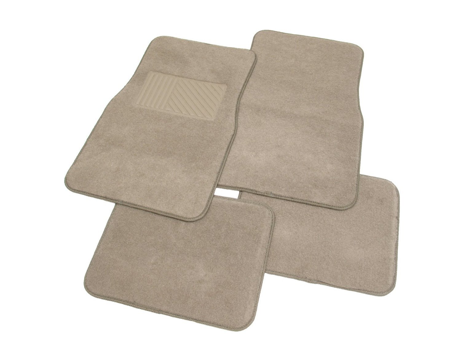 PrimeTrendz TM Universal Carpet Floor Mat 4 PC in Beige