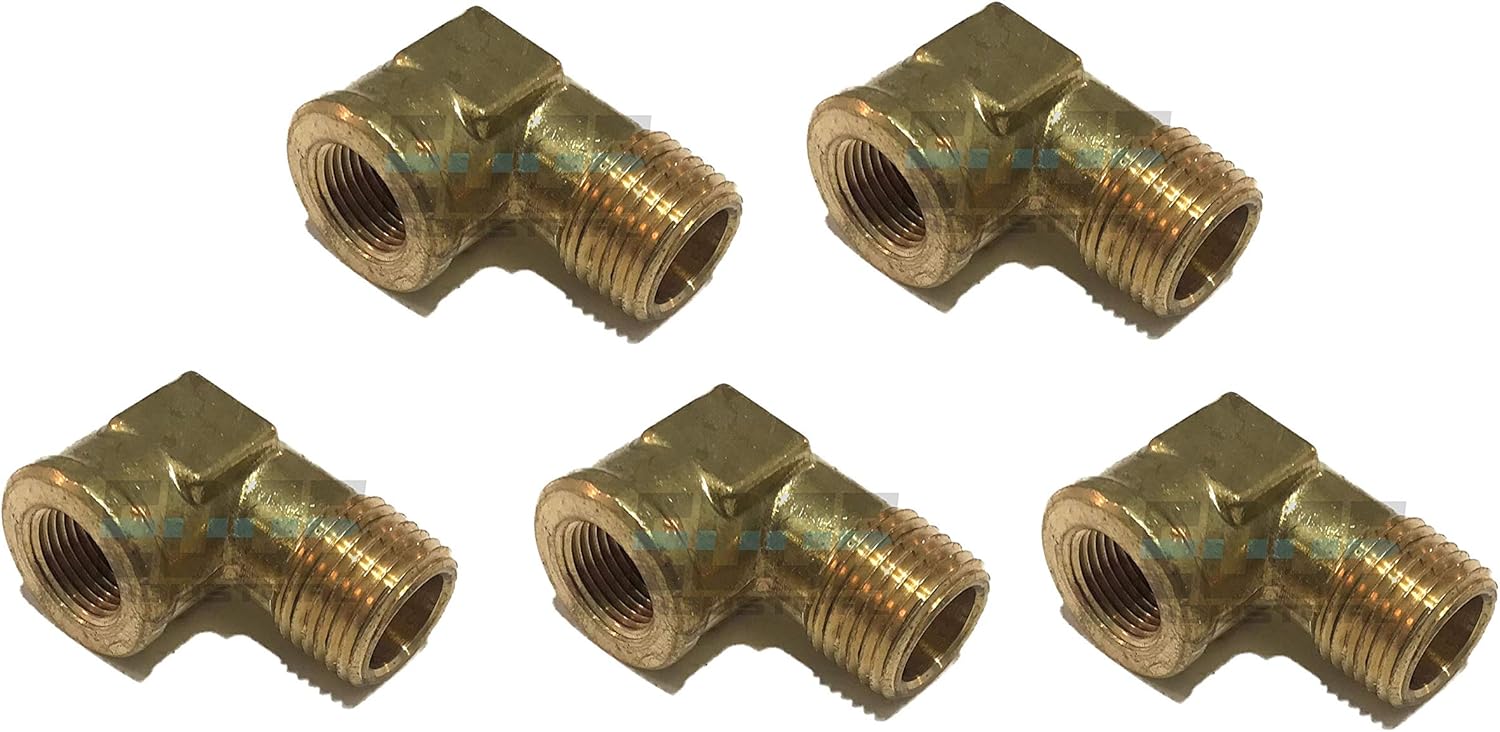 Forged Brass 90 Degree REDUCING Street Elbow 3/8" Female NPT X 1/2" Male NPT Fuel/AIR/Water/Oil/Gas WOG (Qty 01)