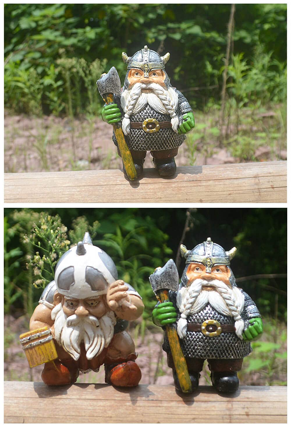 Viking Victor Norse Dwarf Garden Gnomes, Axe Large Ornaments Décor