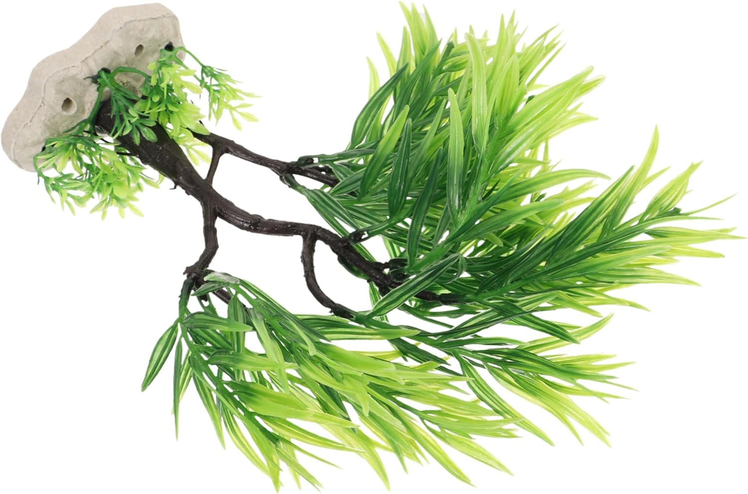 Kisangel 5pcs Artificial Tree Ornament for Fish Tank Realistic Aquatic Landscape Decoration Small Model Long Leaves for Aquarium Plants and Decor