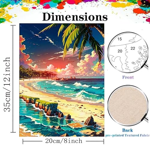 Miniatura 2 de Pintura por números para adultos  Pintura para adultos por número para adultos lienzo fácil  bosque atardecer paisaje pintura por números para
