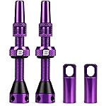 BWSHLF Tubeless Presta Valve Stem 40/44/55/60/65/80/100 mm, Super Light Alloy Presta Valve Stem Kit with Valve Core Remover Tool and Valve Stem Caps - Multiple Color and Size Options(Pair)