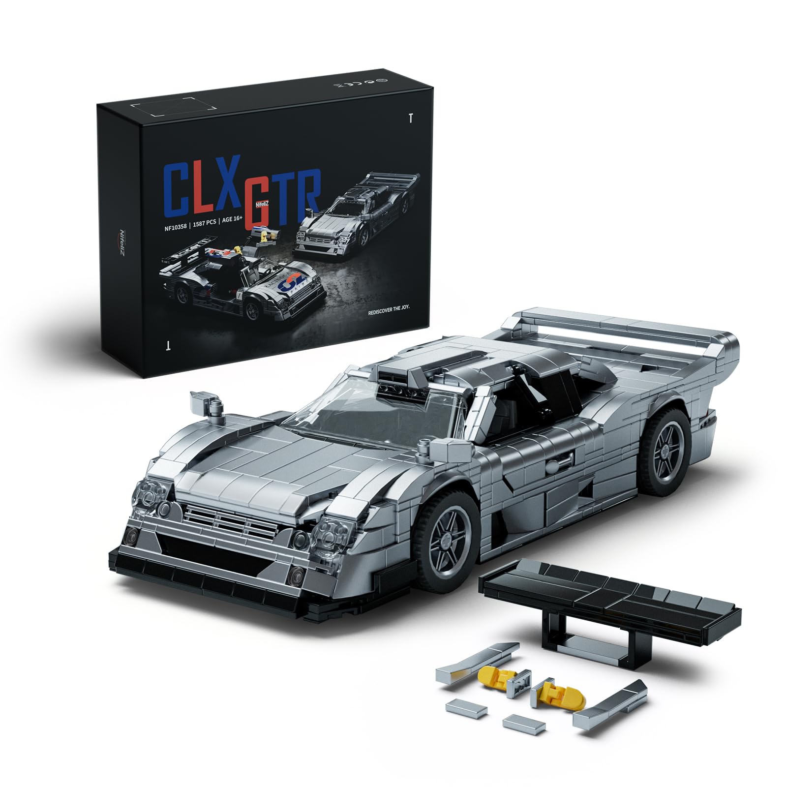 クラシックカー 模型 シルバー 約15cm Amazon.co.jp: Nifeliz CLX GTR レーシングカー組み立てセット 大人用