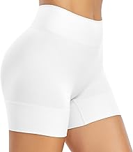 Anti Chafing Shorts Women, Seamless Cycling Shorts Women for Under Dress Stretchy Hot Pants Ladies Safety Boxer Underwear White