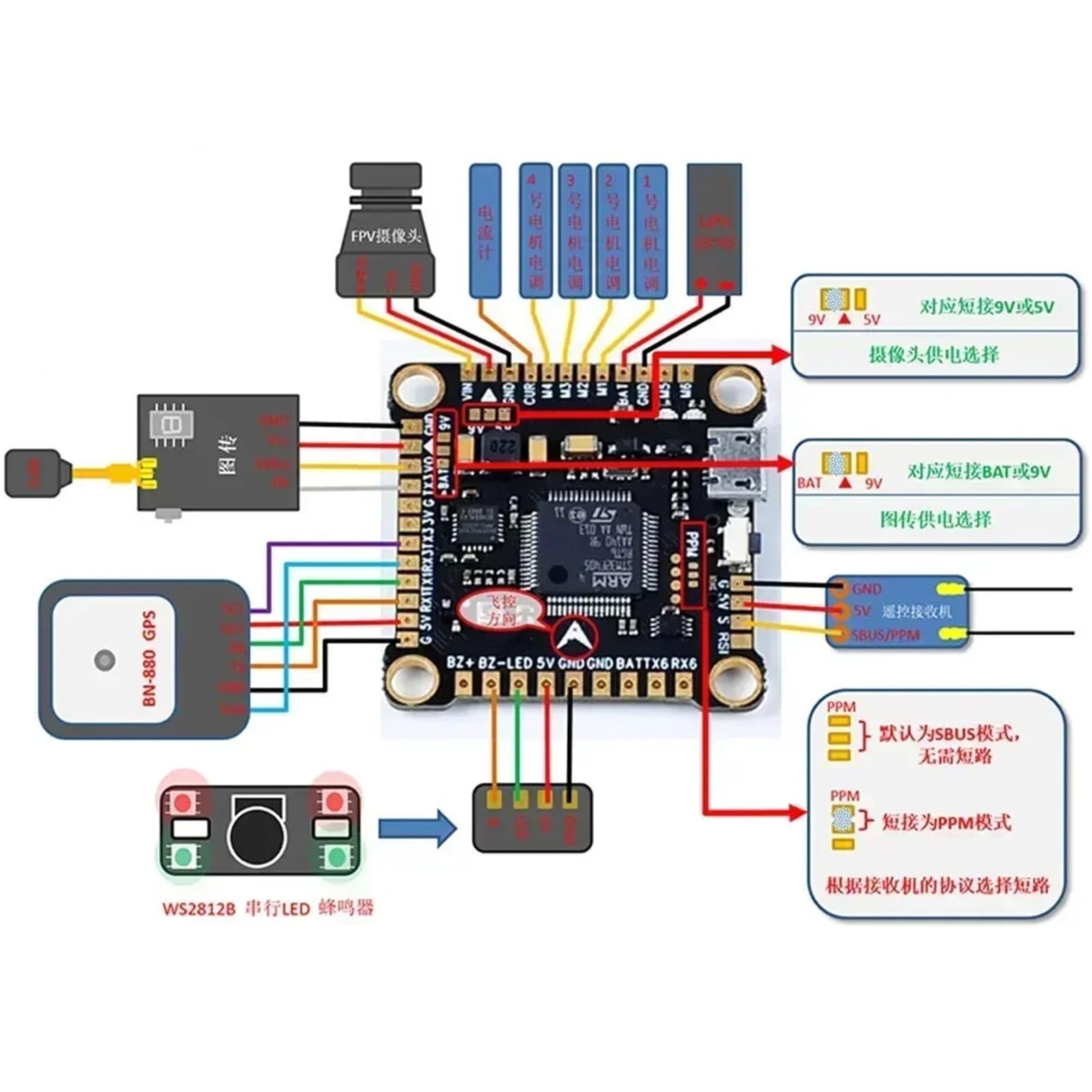 Compatibile con il controller di volo F4V3S e lo stack ESC 4 in 1, BLS 45A-60A for Betaflight, droni da corsa(BLS-60A ESC)
