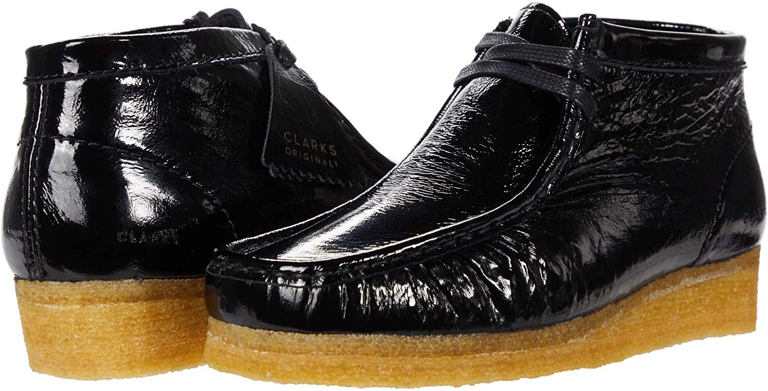 ClarksWomen's Originals Wallabee Boot, Black Patent