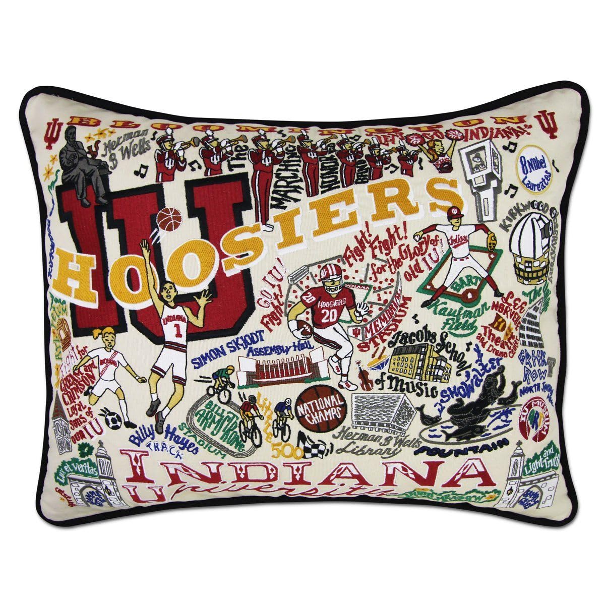 Catstudio Indiana University Collegiate Embroidered Decorative Throw Pillow
