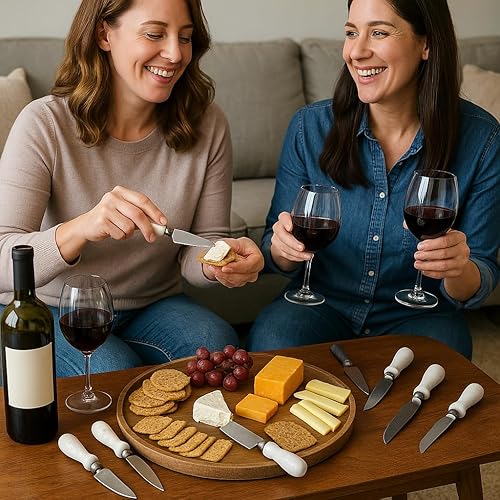 Miniatura 6 de Creative Home Juego de 4 piezas de piedra de mármol natural que incluye cuchillo de cincel de queso duro, 2 pulgadas de ancho x 5-14 pulgadas de