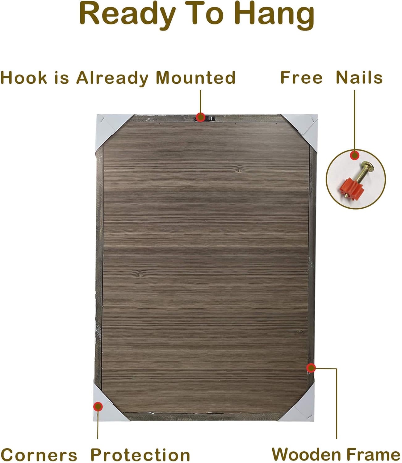 UTOP-art Framed Flower Wall Art Print: Blossom Floral Picture Prints on Rustic Wooden Textured Artwork Painting for Living Room (24'' x 18'' x 1 Panel)