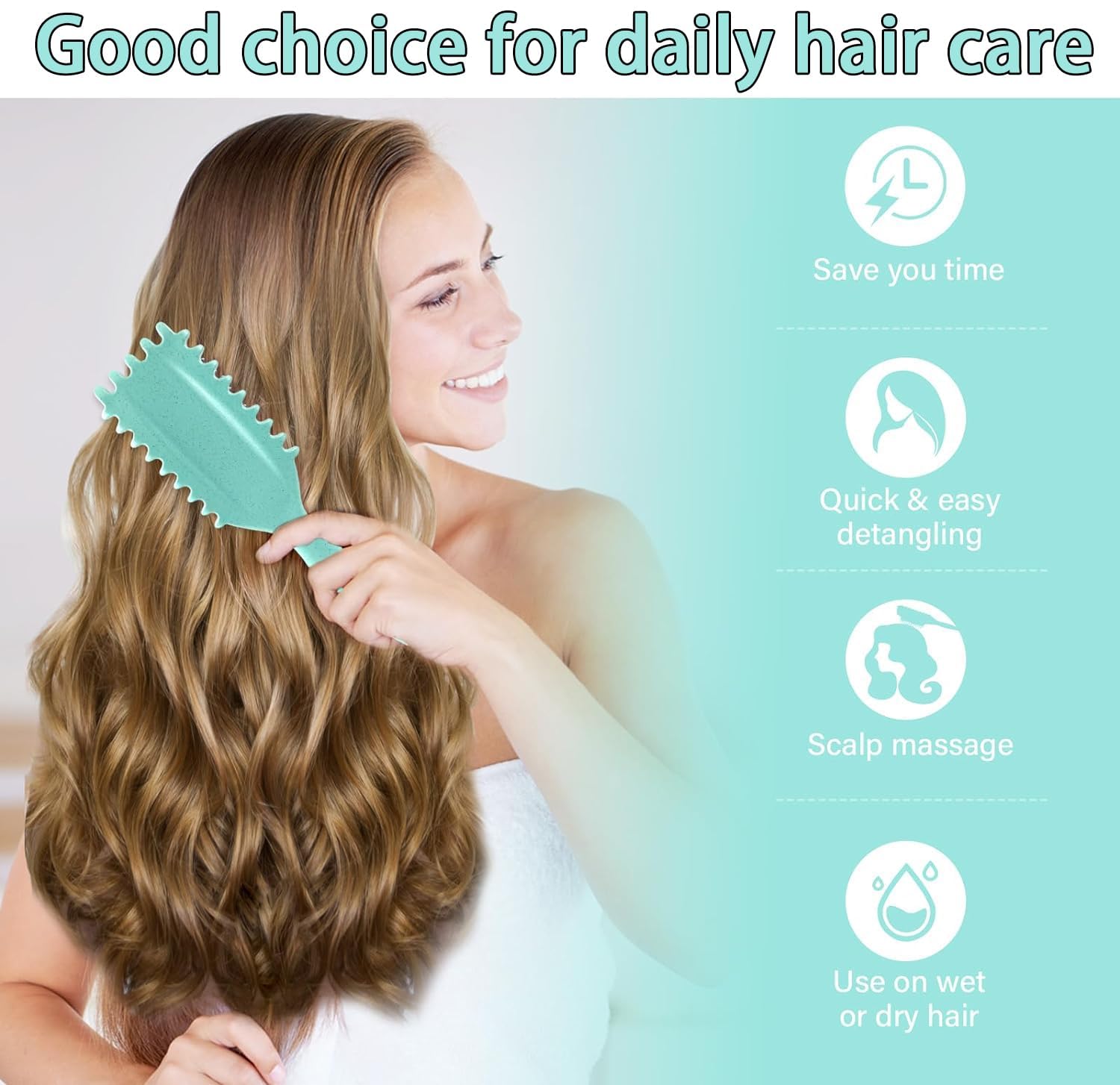 Qivela Hair Brush For Women, Paddle Hair Brush Curly Comb, Flexible For Women Men Detangling, Comb For Long/Short/Straight 1