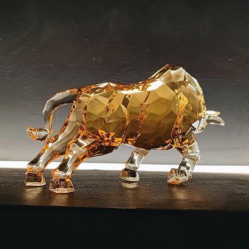 Miniatura 9 de FengShui Wall Street - Estatua de toro de acrílico para pared, escultura de toro en casa, oficina, escritorio, adorno decorativo de 8.7 pulgadas de