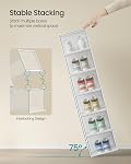 SONGMICS Boîtes de chaussures, boîte de 12 Organisateurs de rangement de chaussures, Boîtes en plastique transparent empilable pour placard, US Taille 13, Transparent et blanc ULSP12MWT