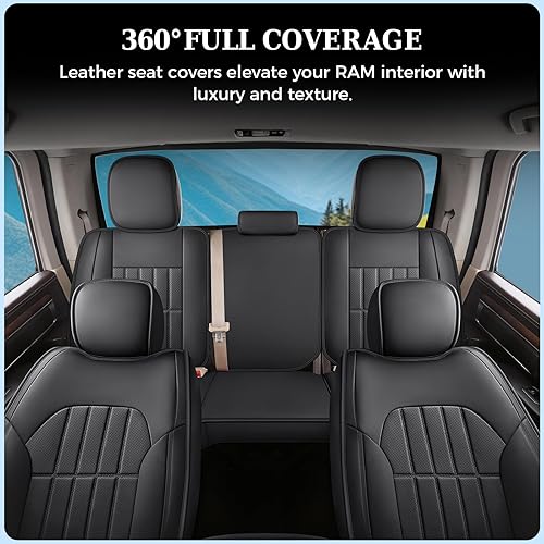 Miniatura 8 de Truckiipa - Juego de fundas para asiento de automóvil, fundas de cuero y de cobertura completa para asientos de camioneta de cabina extendida y