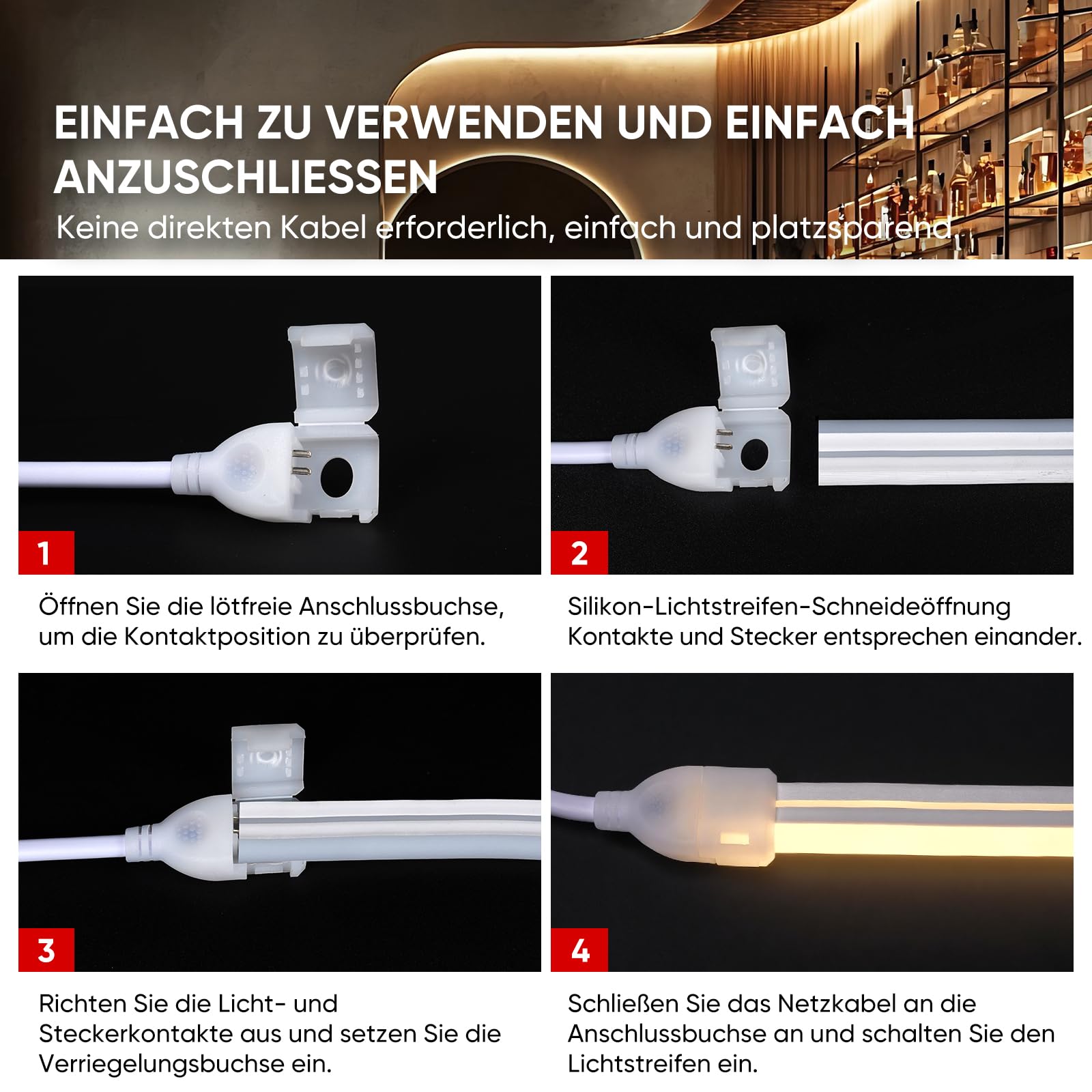 Shine Decor Neon LED Streifen 20m AC 230V IP65 Wasserdicht LED Band 120 leds/m Flexible Lichterketten Warmweiß