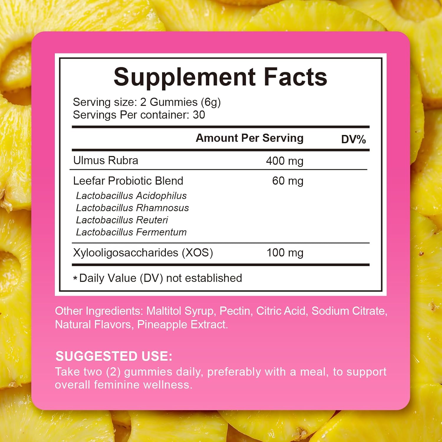 Women's Probiotic Gummies for Vaginal Health - pH Balance & Immune Support Supplement, Pineapple Flavor, 60 Count | Feminine Care Vitamins for Women - Image 5