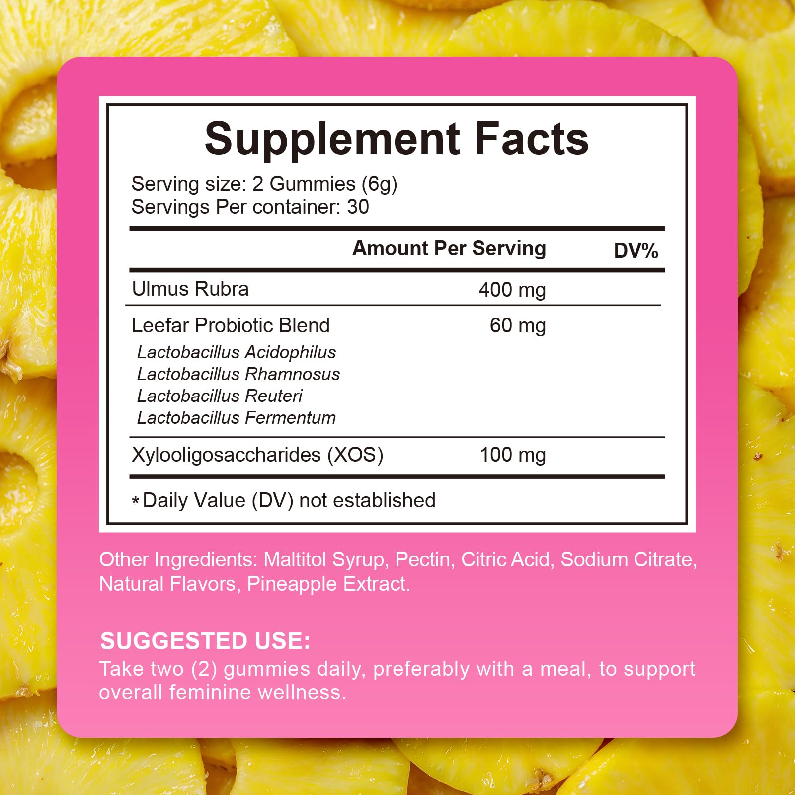 Vaginal Probiotic Gummies for Women 2 Pack,Pineapple Flavor, 120 Count — Amazon image 5