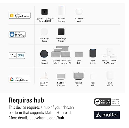Miniatura 3 de Eve Toma de energía (matriz) toma inteligente y medidor de potencia, aplicación y control de voz, sin puente, hilo, funciona con Apple Home, Alexa,