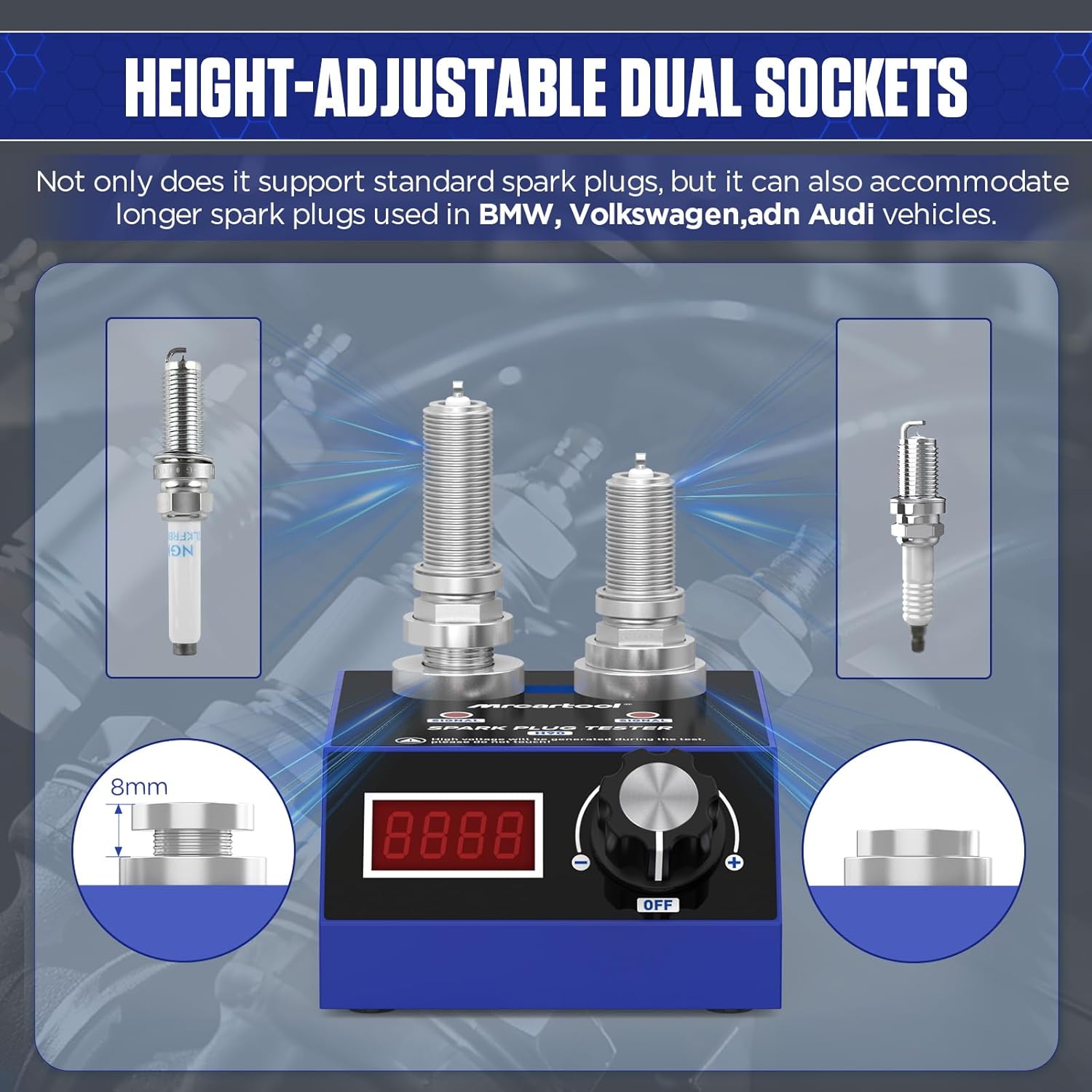 MR CARTOOL T105 Automotive Smoke Machine Leak Tester, Smoke Tester with Built-in Air Pump and Pressure Gauge, Vacuum Diagnostic Detector Tools Kit for 12V DC Cars System