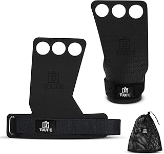 TUUTIE 3-Finger Gym Gloves with Non-Slip Grip | Durable & Adjustable Gymnastics Grips for Weightlifting, Cross Training & ...