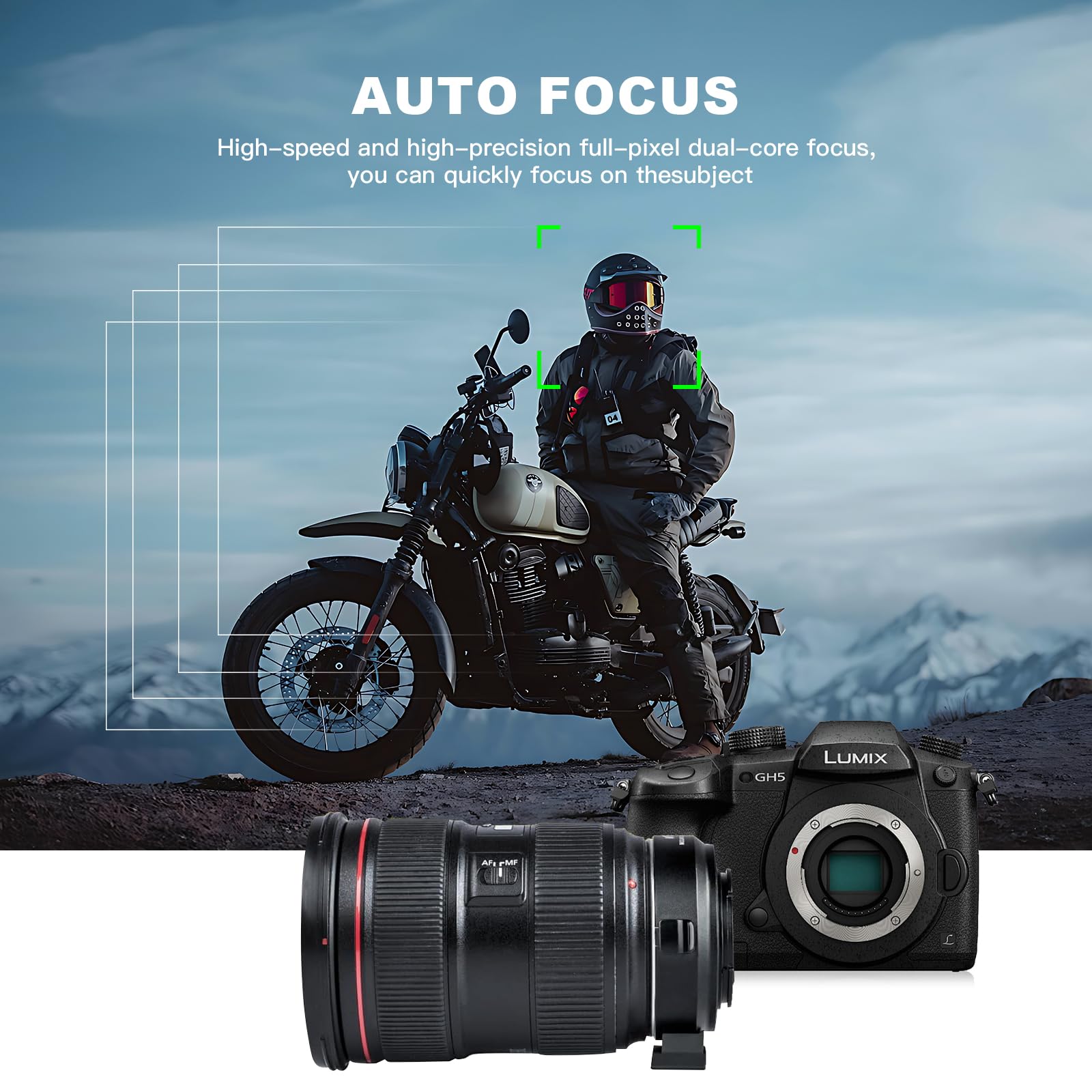 VILTROX EF-M2 II Adaptateur Objectif Autofocus électronique EF-M43 Adaptateur AF 0.71x Speed-Booster pour Objectif Canon EF sur Lumix Olympus M43 GH5/GH5S/GH4/GF5/GF1/GX9/G9/E-M1 II/E-M10 II/E-M5