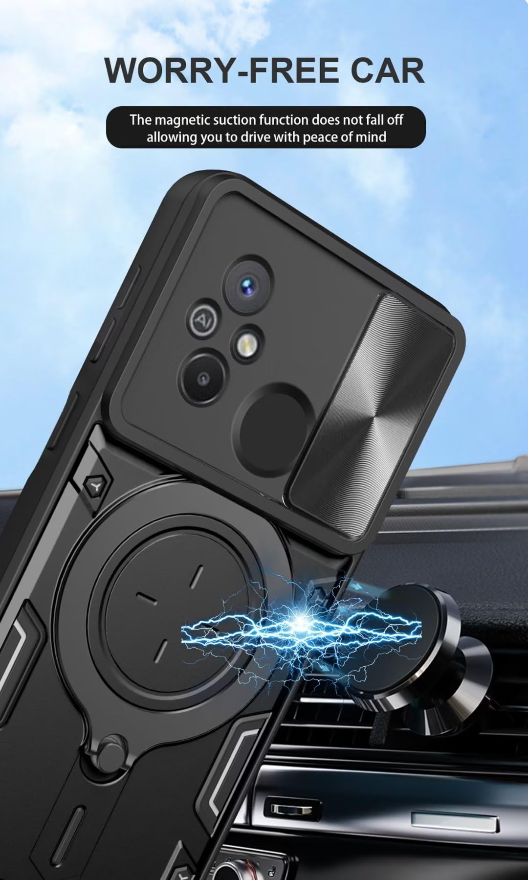 Custodia In Marmo Shockproof Per Xiaomi Redmi 11A/Redmi 12C – TPU Morbido E PC Rigido, Paraurti Antigraffio E Anticaduta, Cover Ultrasottile