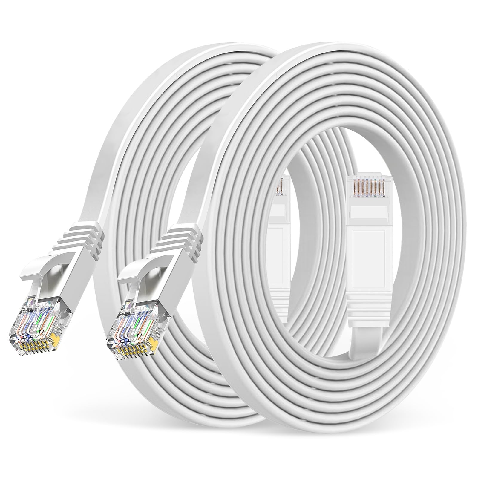 TBMax Cavo Ethernet Cat6 da 0,5 m/1 m/2 m/3 m/4 m/5 m/7,5 m/10 m/15 m/20 m/30 m, cavo di rete piatto per Internet LAN (1,5 m x 2 confezioni)