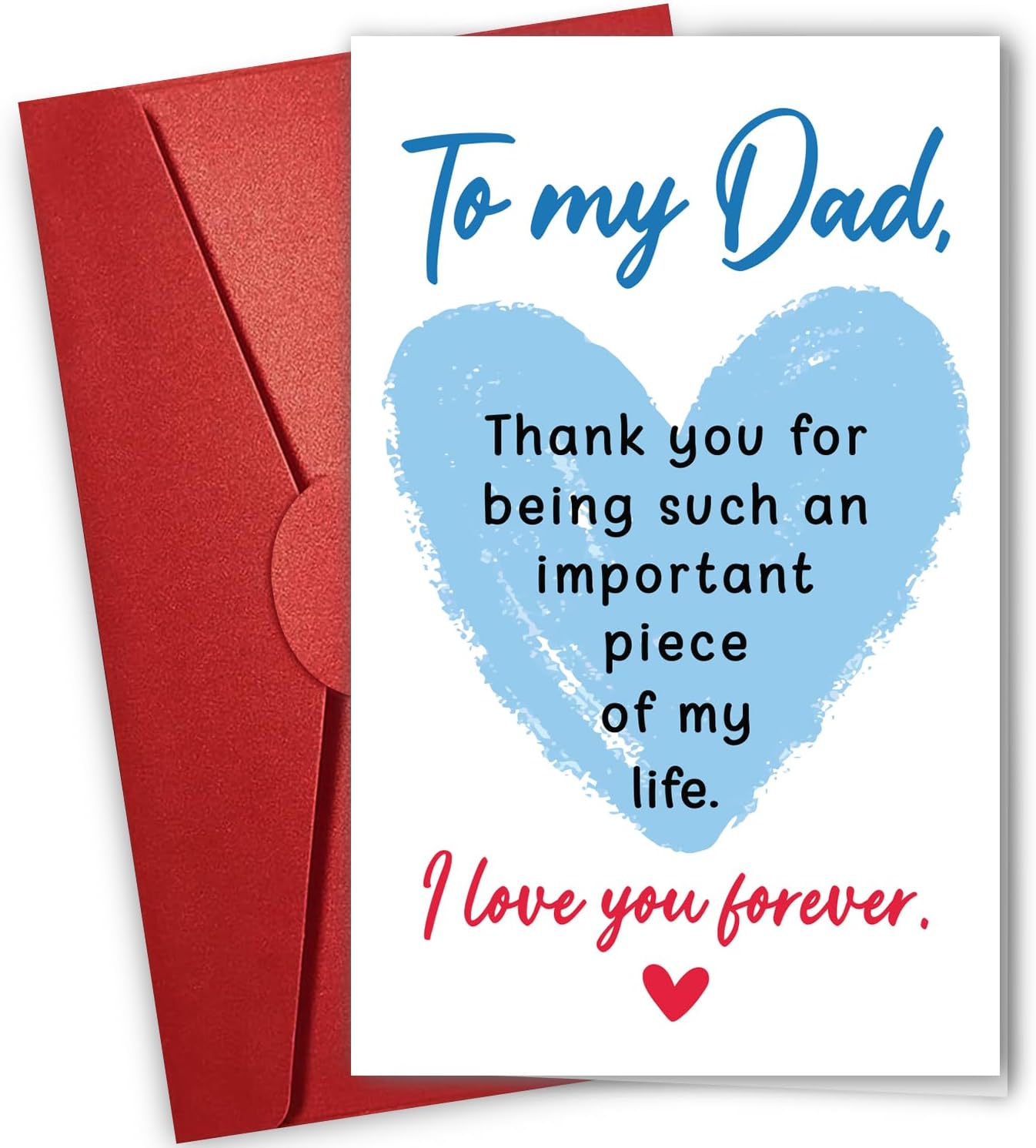 NewEleven Dad Birthday Gift For Dad, Bonus Dads - Fathers Day Card, Unique Present, Heartfelt Messesage For Father From Daughter, Son, Kids - Greeting Card To My Dad Blue