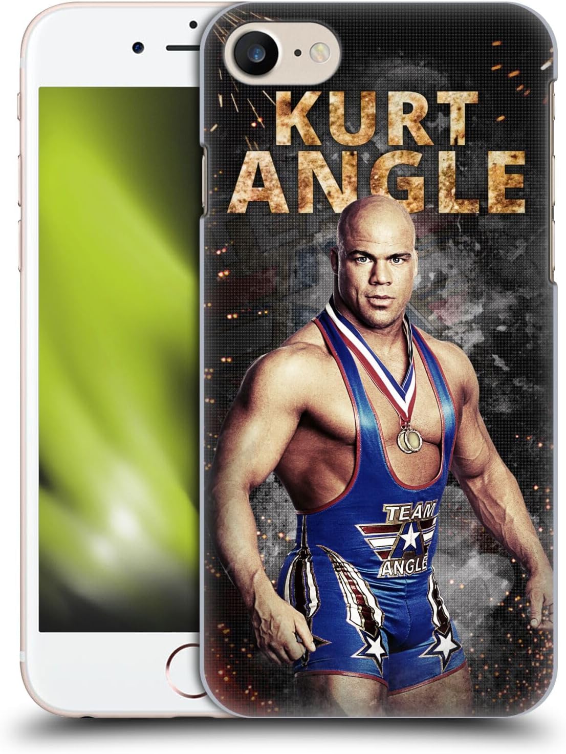 Head Case Designs Officially Licensed WWE LED Image Kurt Angle Hard Back Case Compatible with Apple iPhone 7/8 / SE 2020 & 2022