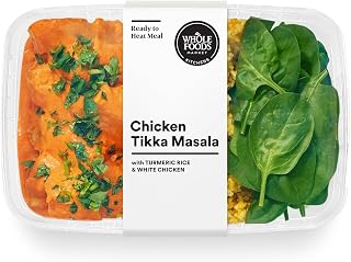 Whole Foods Market Kitchens Chicken Tikka Masala, 12 oz - Tender Chicken, Spinach & Turmeric Basmati Rice, Microwave Ready