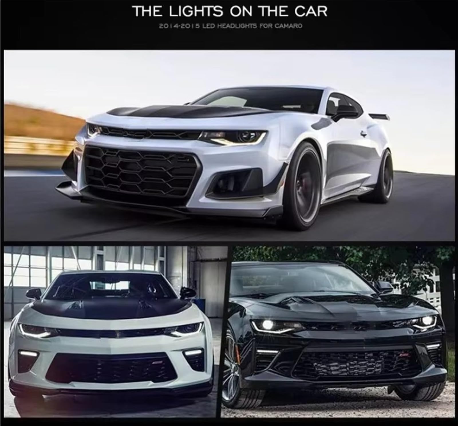 Gruppo Faro per Auto Chevrolet Camaro 2014-2015 Luci Anteriori DRL modificato Gruppo Faro Fari