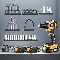 Vista 4 de Cordless Drill Set/Driver, 20V Electric Power Drill With Battery And Charger, 40N Torque, 20+1 Settings, 2 Batteries,3/8-Inch Keyless Chuck, Driver