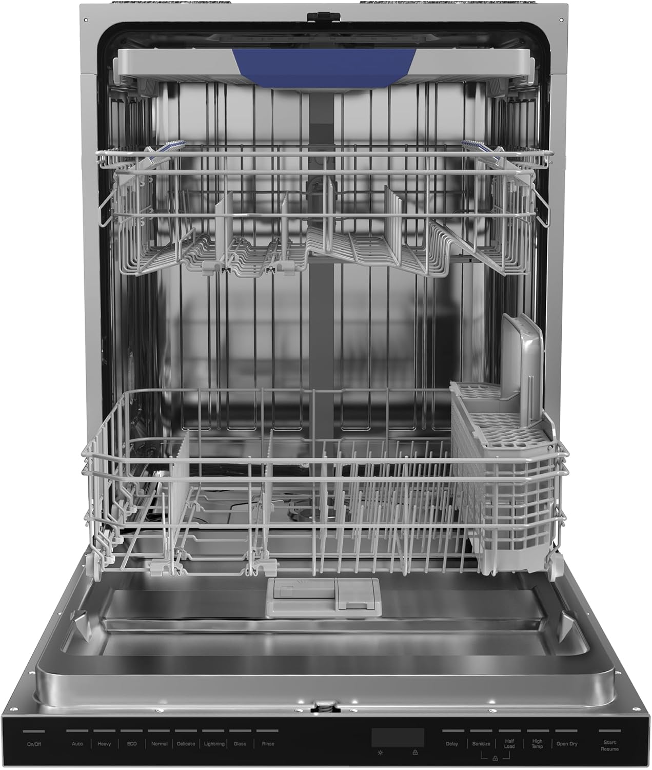 Empava 24 Inch Built-in Dishwasher, Stainless Steel Tub, 15 Place Settings, 8 Wash Cycles, Top Control, Auto Door Dry, 49 dB Ultra Quiet, Energy Star & UL Certified