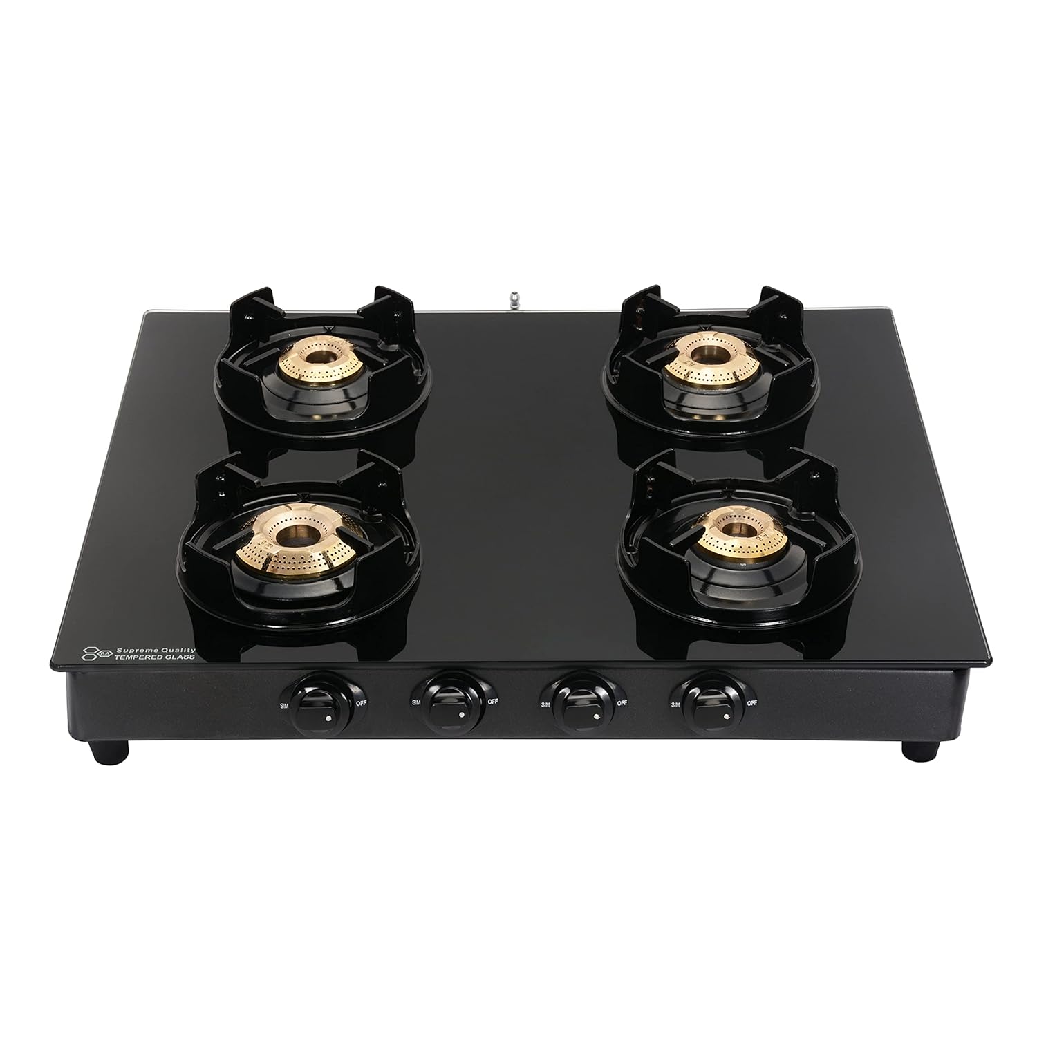 Buy Surya Flame Black Beauty 4 Burners Mild Steel Glass Top LPG Gas