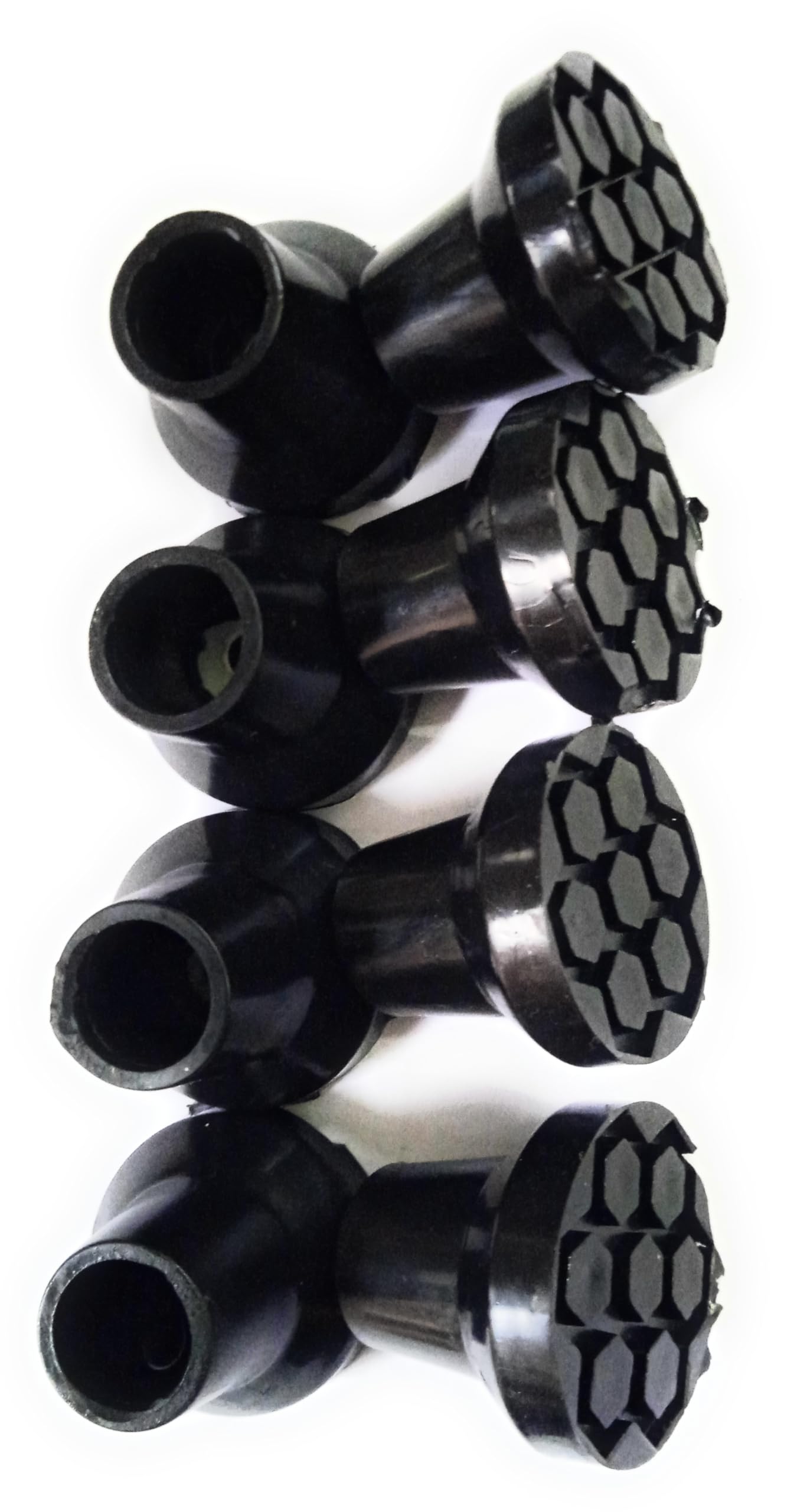 4 Leg Walking Stick Quad Cane Rubber Bush, Walking Stick Replacement Tips, Canal Stick Rubber Feet, Anti-Slip Rubber Cane, Durable Quad Cane Tips, Canal Quad Cane Feet 15mm, Set of 4pcs x 2. Black, PLEDGE.-image-3